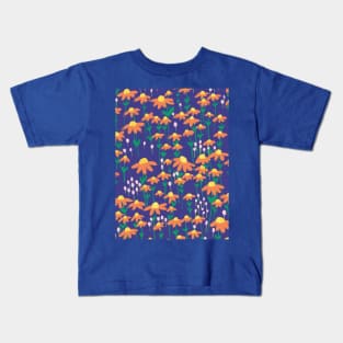 Spring Flowers on Indigo Kids T-Shirt